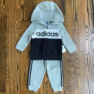 Adidas Hooded Fleece Jacket & Pants Set